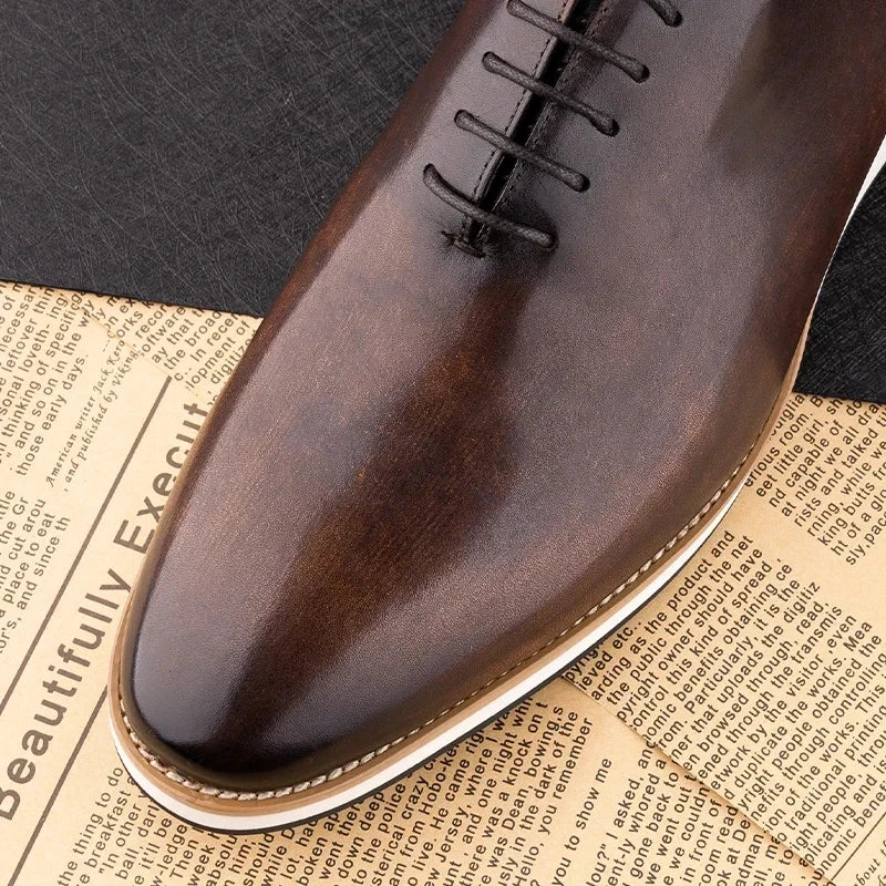 TREKHE Wholecut Oxford – Premium Genuine Leather Men's Dress Shoes