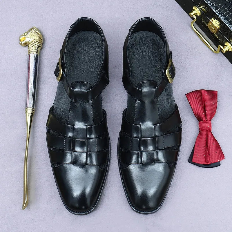 Summer New Top Layer Cowhide Genuine Leather Sandals Fashionable Casual Comfortable Shoes for Men