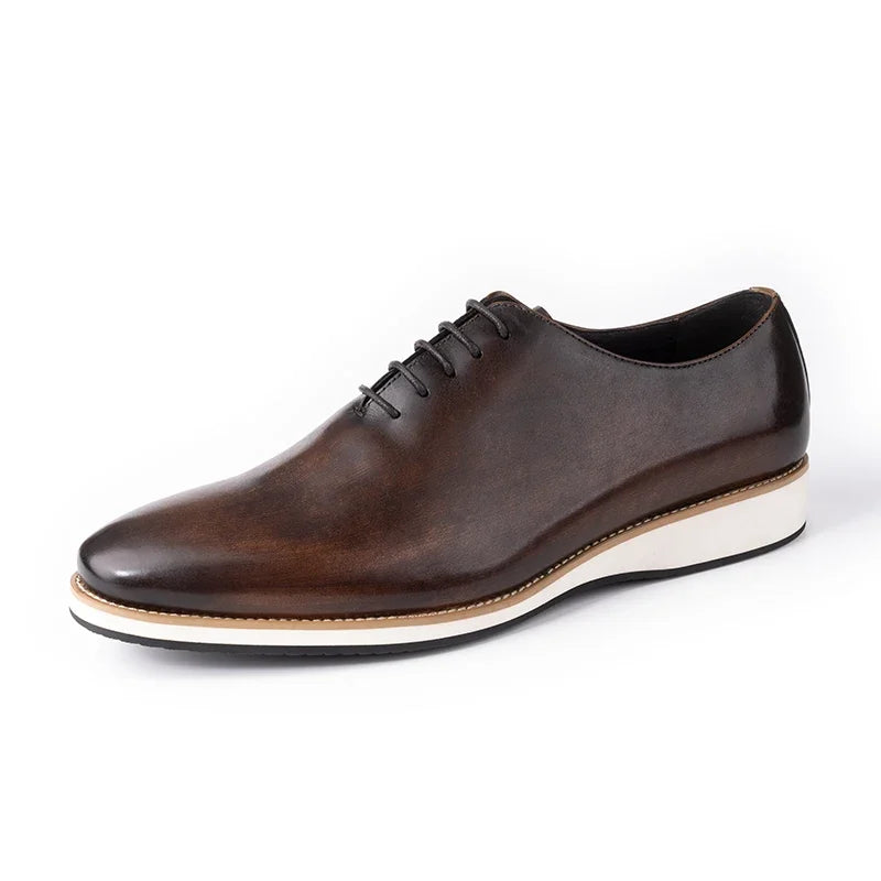 TREKHE Wholecut Oxford – Premium Genuine Leather Men's Dress Shoes