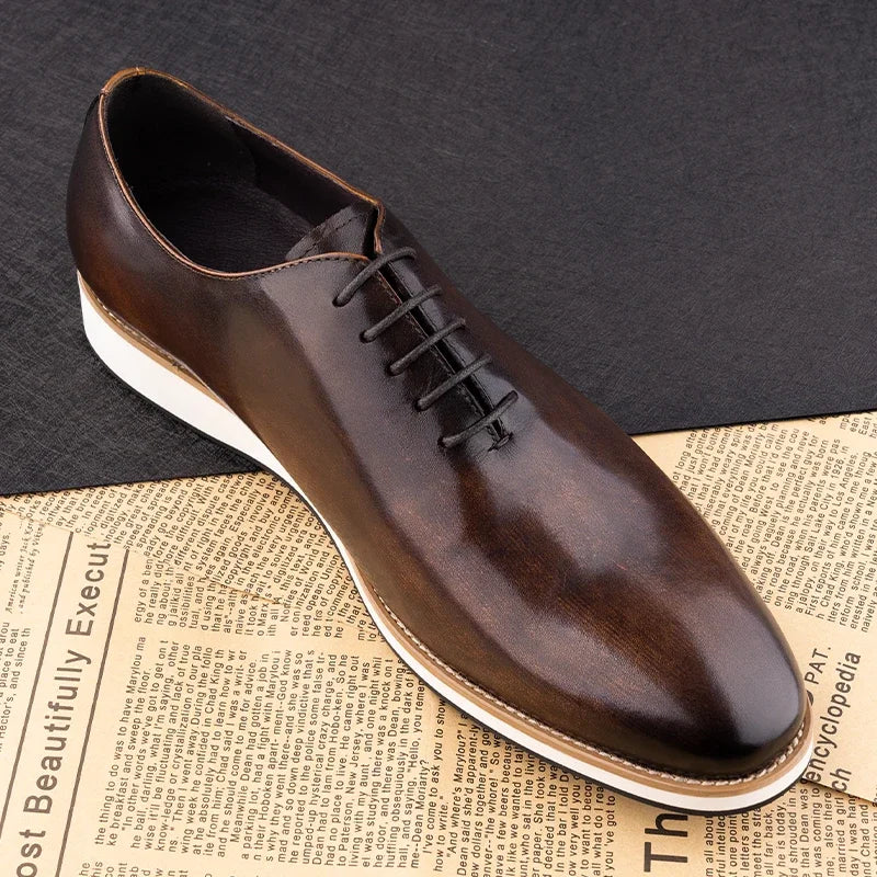 TREKHE Wholecut Oxford – Premium Genuine Leather Men's Dress Shoes