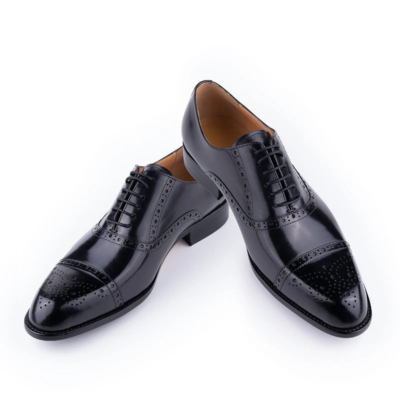 TREKHE | Classic Brogue Oxford – Handcrafted Genuine Leather Men's Dress Shoes