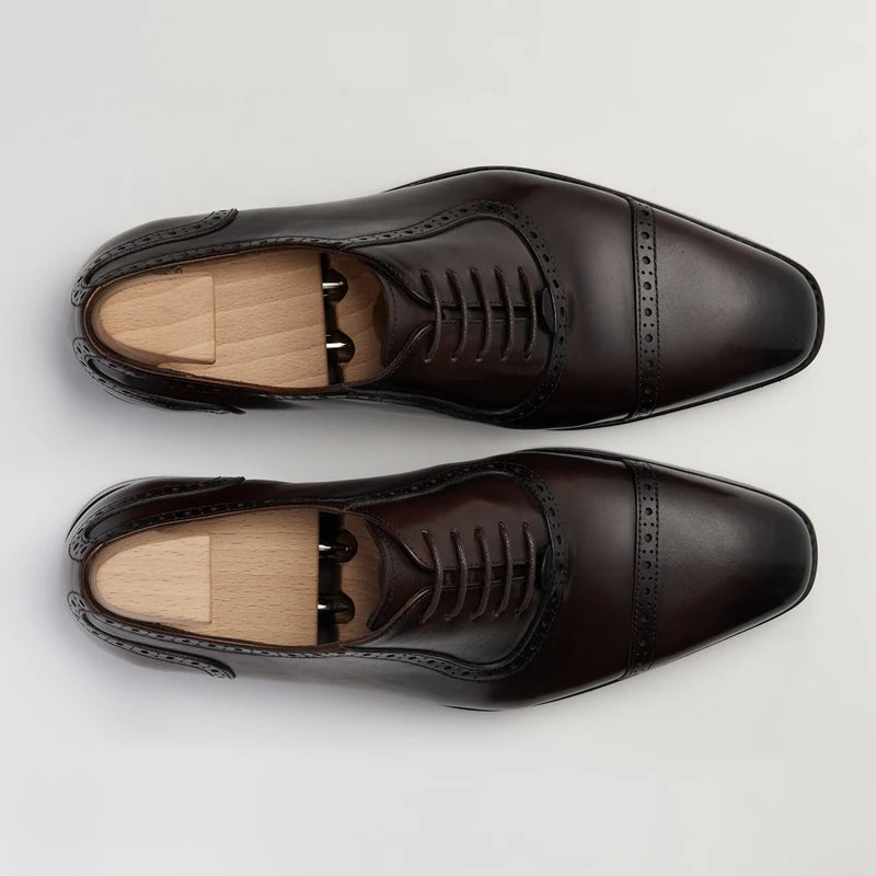 TREKHE | Handcrafted Oxford Shoes – Premium Full Grain Cow Leather Men's Lace-Up