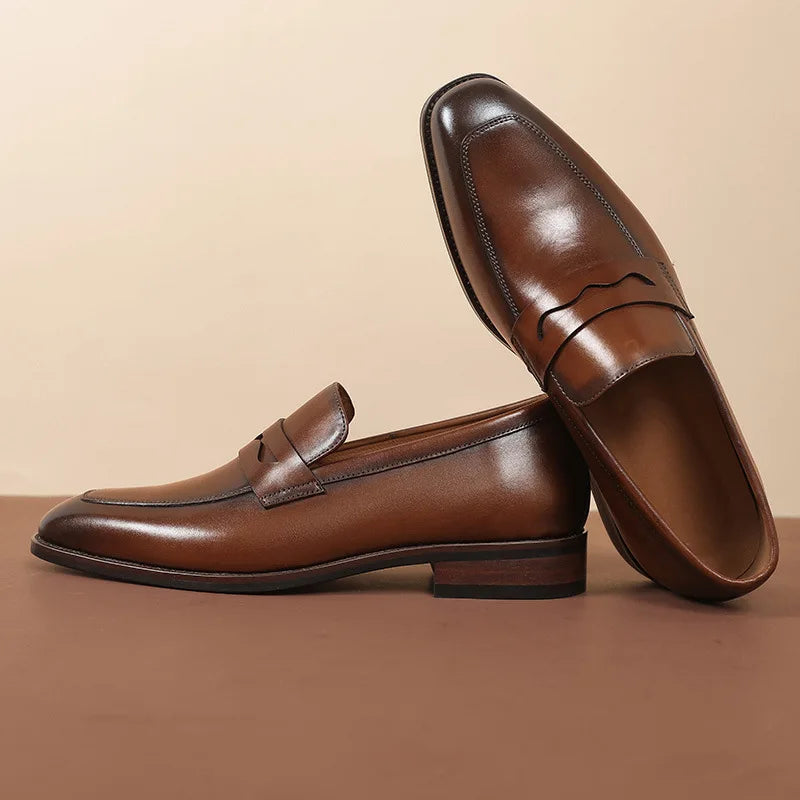 Loafer Shoes for Men Genuine Leather Mens Shoes Driving Shoes Leisure Business Lazy Shoes plus Size 37-47