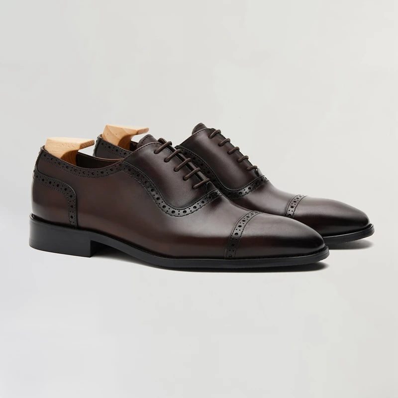 TREKHE | Handcrafted Oxford Shoes – Premium Full Grain Cow Leather Men's Lace-Up