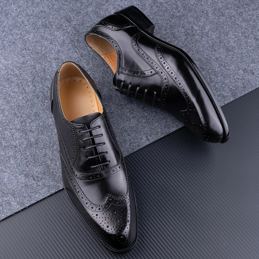 Premium Classic Leather Oxford Shoes – TREKHE Exclusive