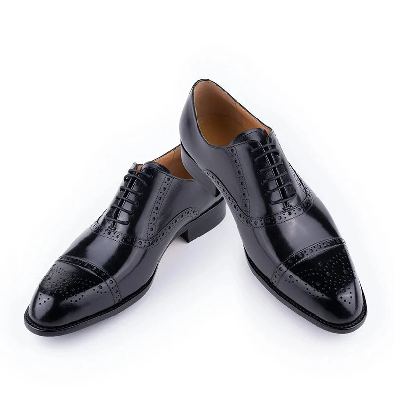 TREKHE | Classic Brogue Oxford – Handcrafted Genuine Leather Men's Dress Shoes