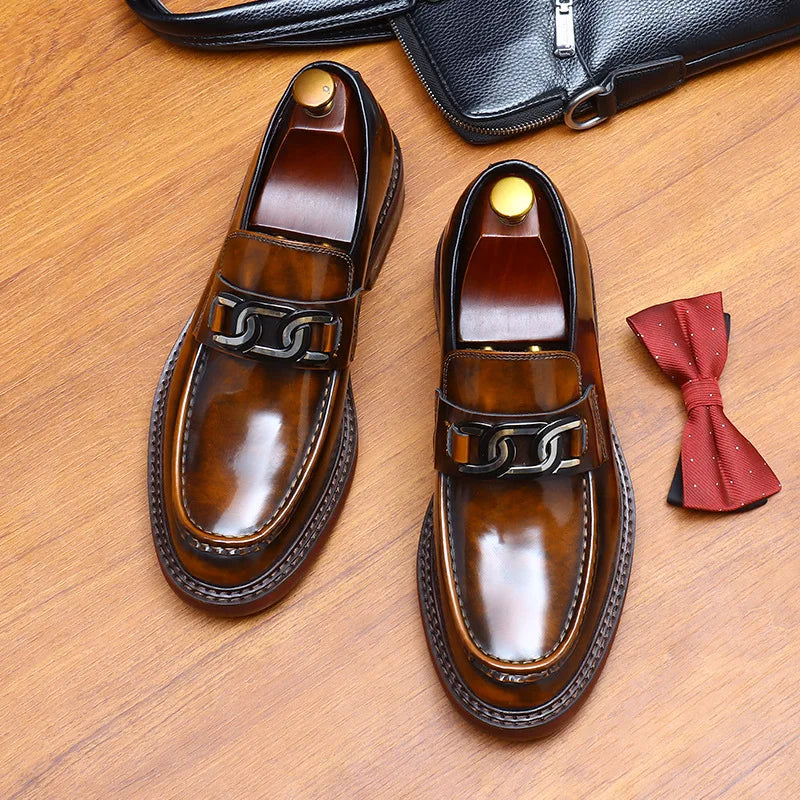 2024 New Shoes for Men Loafers Mens Dress Shoes Leather Shoes Man Male Genuine Leather Social Shoes