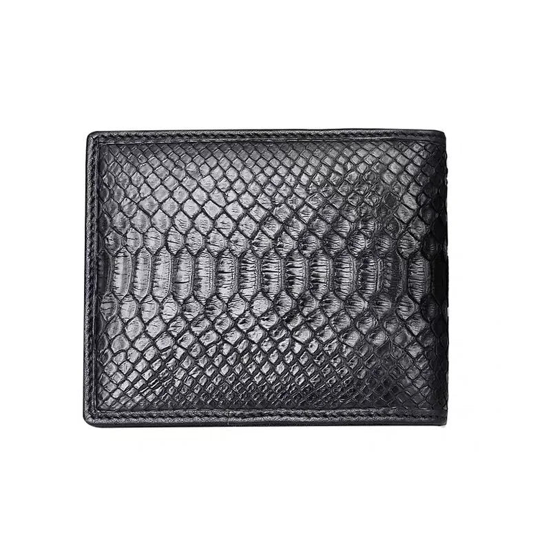 TREKHE | Klassische Serpentine Bifold Geldbörse – Exotisches Muster, Echtes Leder
