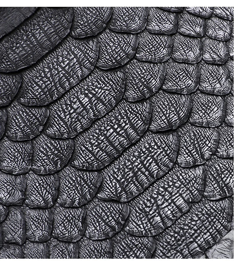 TREKHE | Klassische Serpentine Bifold Geldbörse – Exotisches Muster, Echtes Leder