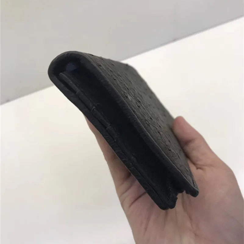 TREKHE | Elegante Geldbörse aus Straußenleder – Echte exotische lange Clutch für Herren