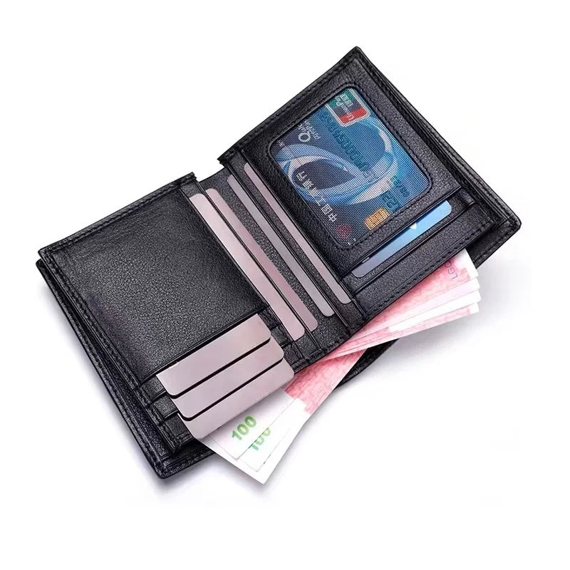 TREKHE | Klassische Serpentine Bifold Geldbörse – Exotisches Muster, Echtes Leder