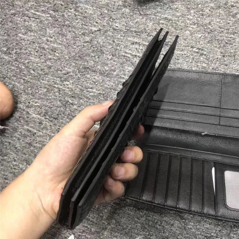 TREKHE | Imperial Crocodile Long Wallet – Zweifach faltbarer Organizer aus exotischem Leder