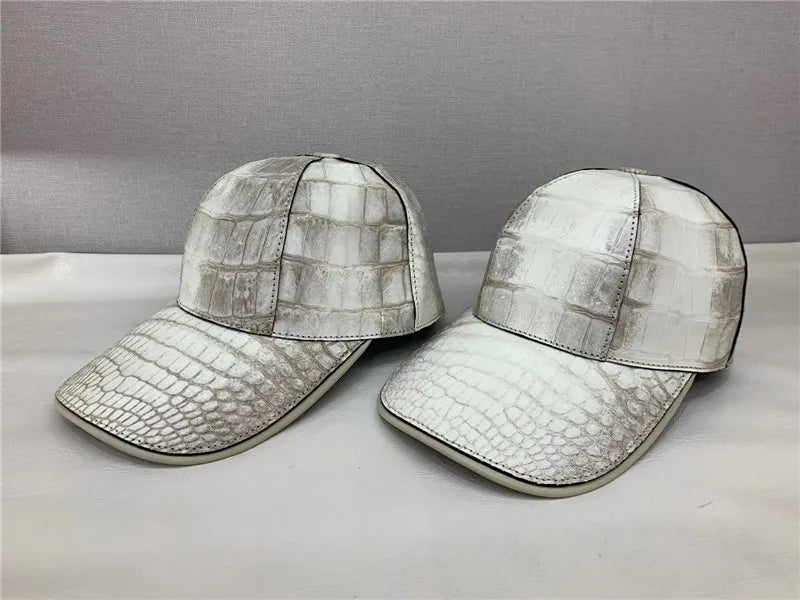 TREKHE | Imperial Crocodile Cap – Himalaya White Luxury Snapback