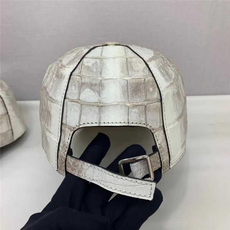 TREKHE | Imperial Crocodile Cap – Himalaya White Luxury Snapback