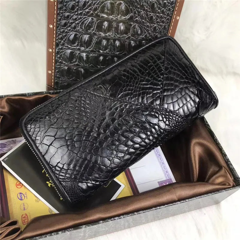 TREKHE | Apex Crocodile Clutch Wallet – Long Exotic Leather Organizer