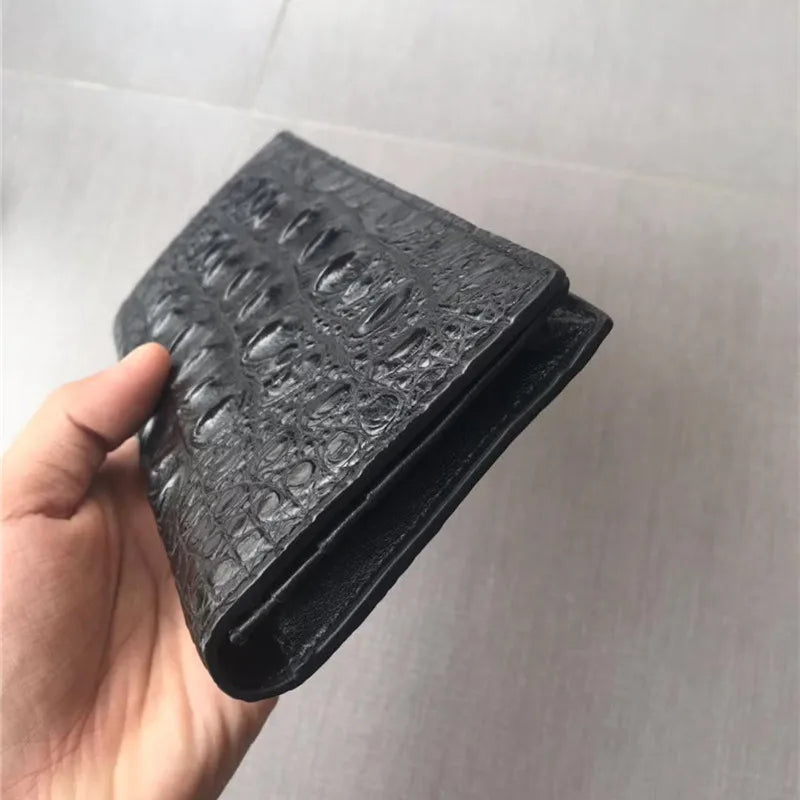 TREKHE | Imperial Crocodile Long Wallet – Zweifach faltbarer Organizer aus exotischem Leder