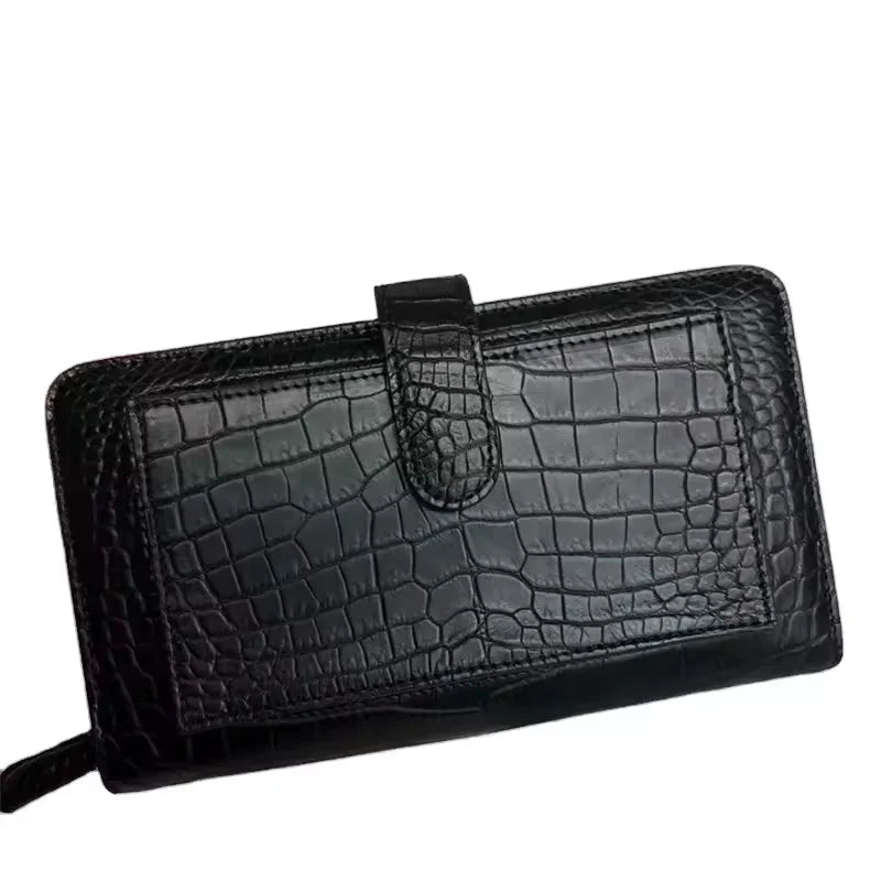 TREKHE | Prestige Clutch aus Krokodilleder – Executive-Geldbörse für Telefon und Karten