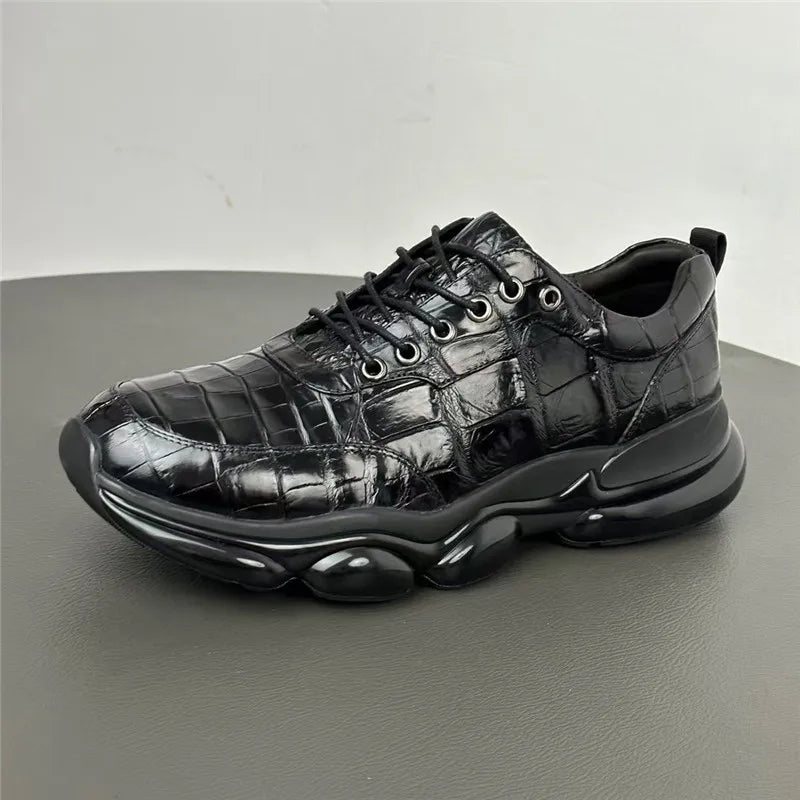 TREKHE | Krokodil-Outdoor-Schnürschuh – Robuster Stil, erstklassige Schlichtheit