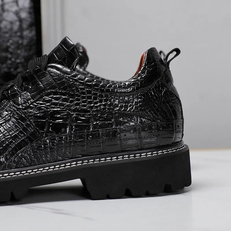 TREKHE | Krokodil-Outdoor-Schnürschuh – Robuste Konstruktion, Prestige für jeden Tag