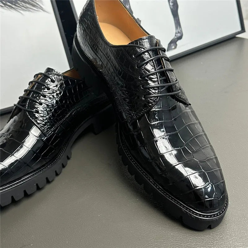 Crocodile Oxford Lace-Up – Modern Classic with Exotic Texture