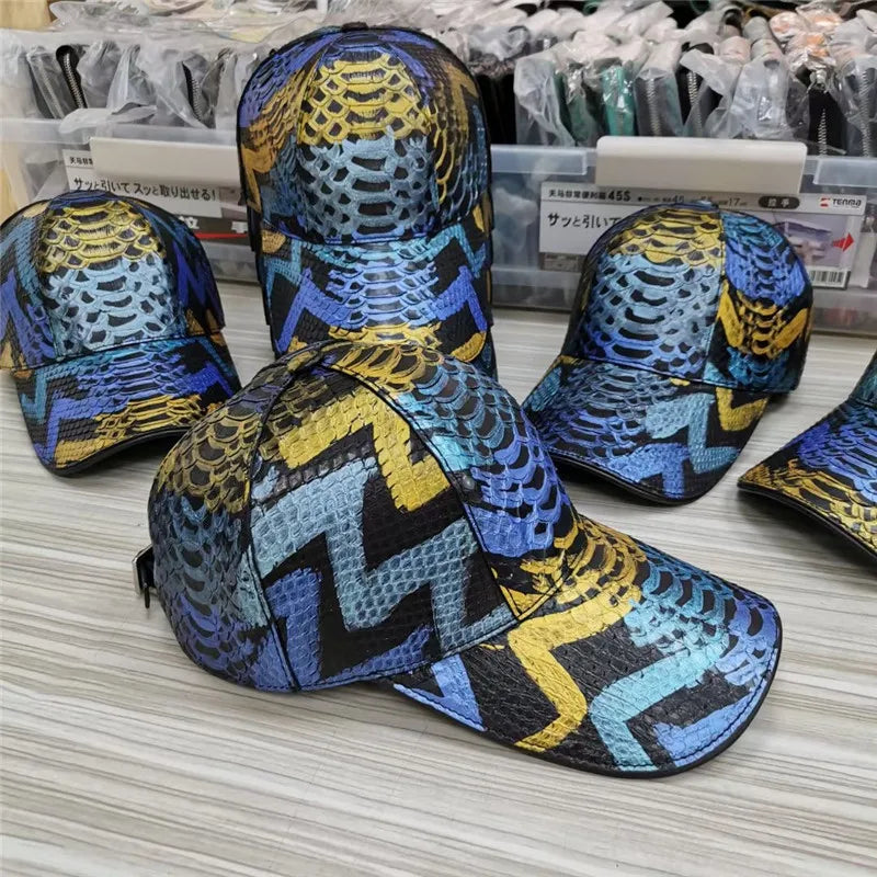 TREKHE | Imperial Python Cap – Snapback aus exotisch gemustertem Leder
