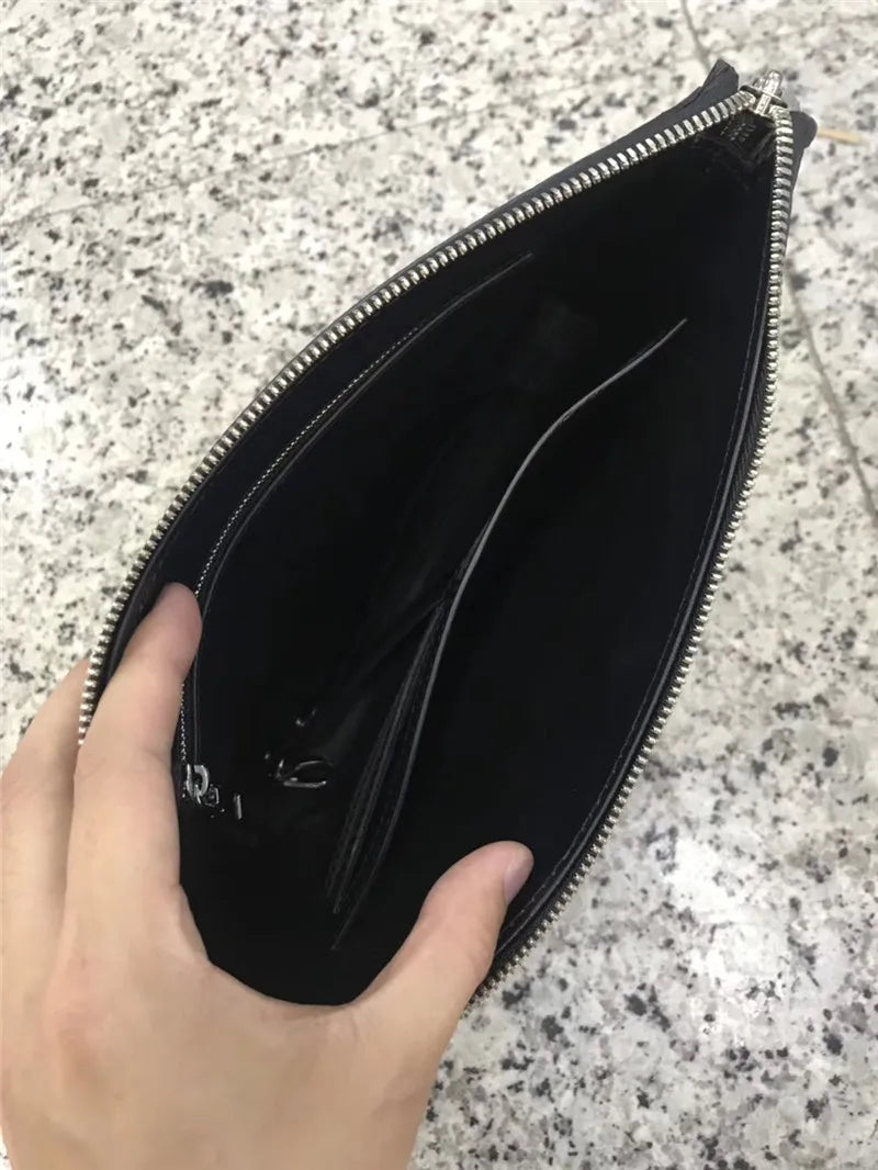 TREKHE | Executive Crocodile Wristlet – Klassische Business-Clutch aus Leder