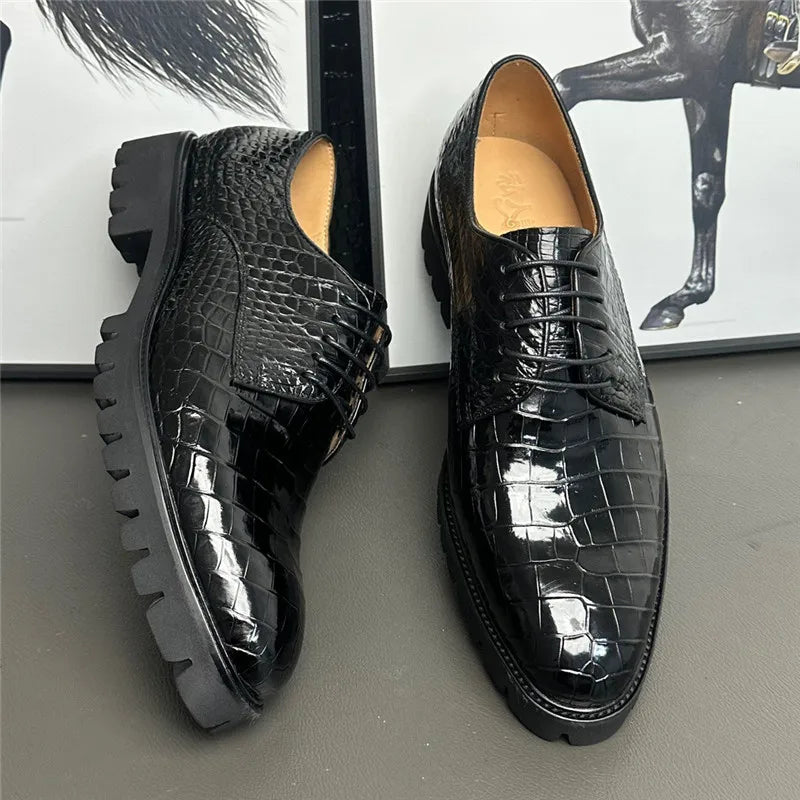 Crocodile Oxford Lace-Up – Modern Classic with Exotic Texture
