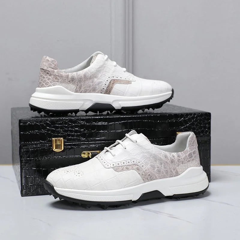 TREKHE | Walking-Sneaker aus Krokodilleder – Leichte Präzision mit exotischer Struktur