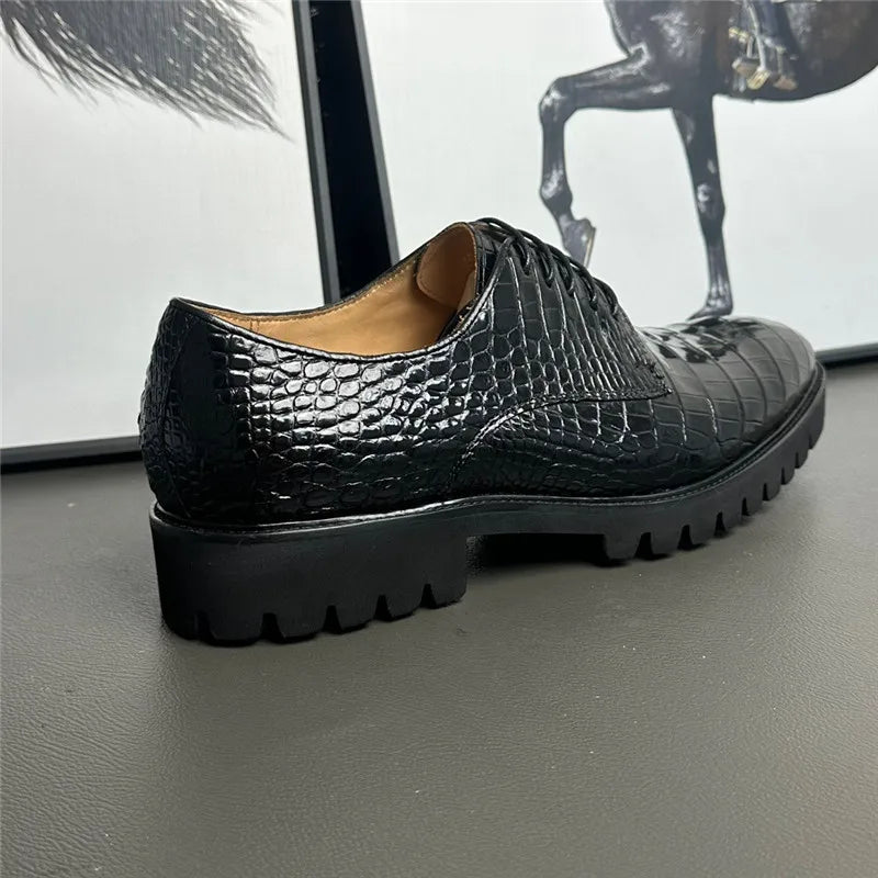 Crocodile Oxford Lace-Up – Modern Classic with Exotic Texture
