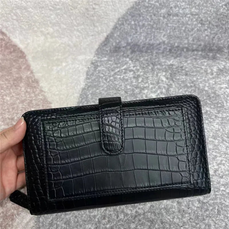 TREKHE | Prestige Clutch aus Krokodilleder – Executive-Geldbörse für Telefon und Karten