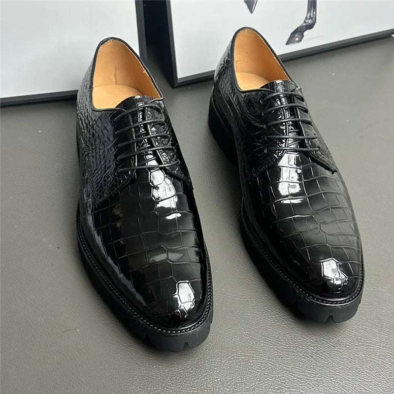 Crocodile Oxford Lace-Up – Modern Classic with Exotic Texture