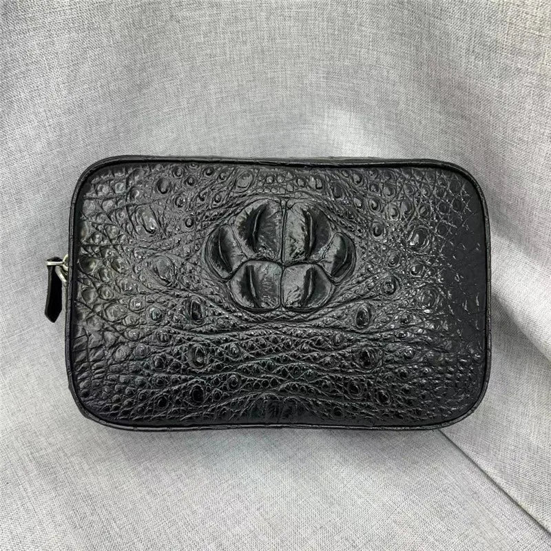 TREKHE | Ledger Crocodile Envelope Clutch – Schlanker Organizer der Business-Klasse