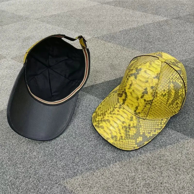TREKHE | Imperial Python Cap – Snapback aus exotisch gemustertem Leder