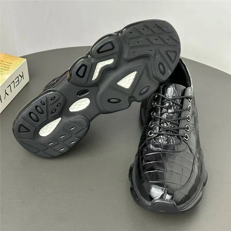 TREKHE | Krokodil-Outdoor-Schnürschuh – Robuster Stil, erstklassige Schlichtheit