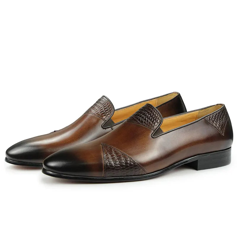 TREKHE | Italienische One-Step-Loafer – Hochwertiges Rindsleder mit handgefertigtem Farbverlauf