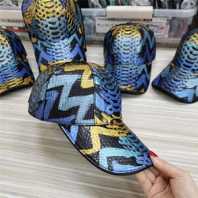 TREKHE | Imperial Python Cap – Snapback aus exotisch gemustertem Leder