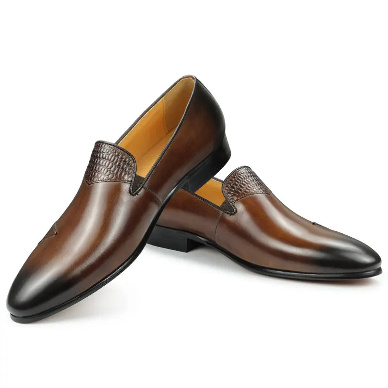 TREKHE | Italienische One-Step-Loafer – Hochwertiges Rindsleder mit handgefertigtem Farbverlauf