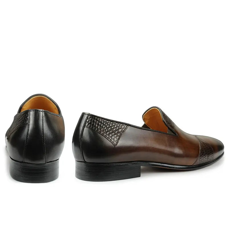 TREKHE | Italienische One-Step-Loafer – Hochwertiges Rindsleder mit handgefertigtem Farbverlauf