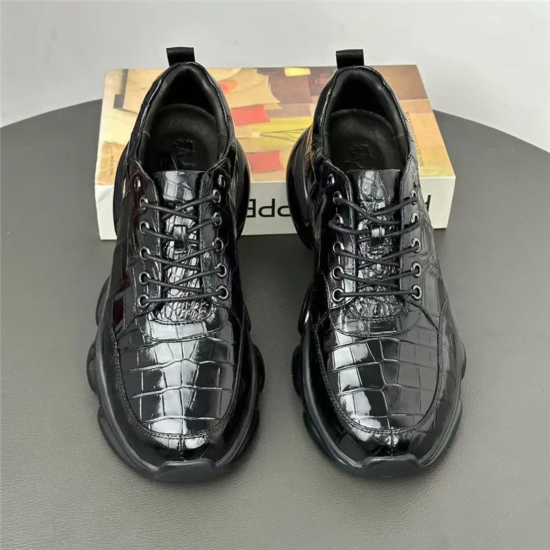 TREKHE | Krokodil-Outdoor-Schnürschuh – Robuster Stil, erstklassige Schlichtheit