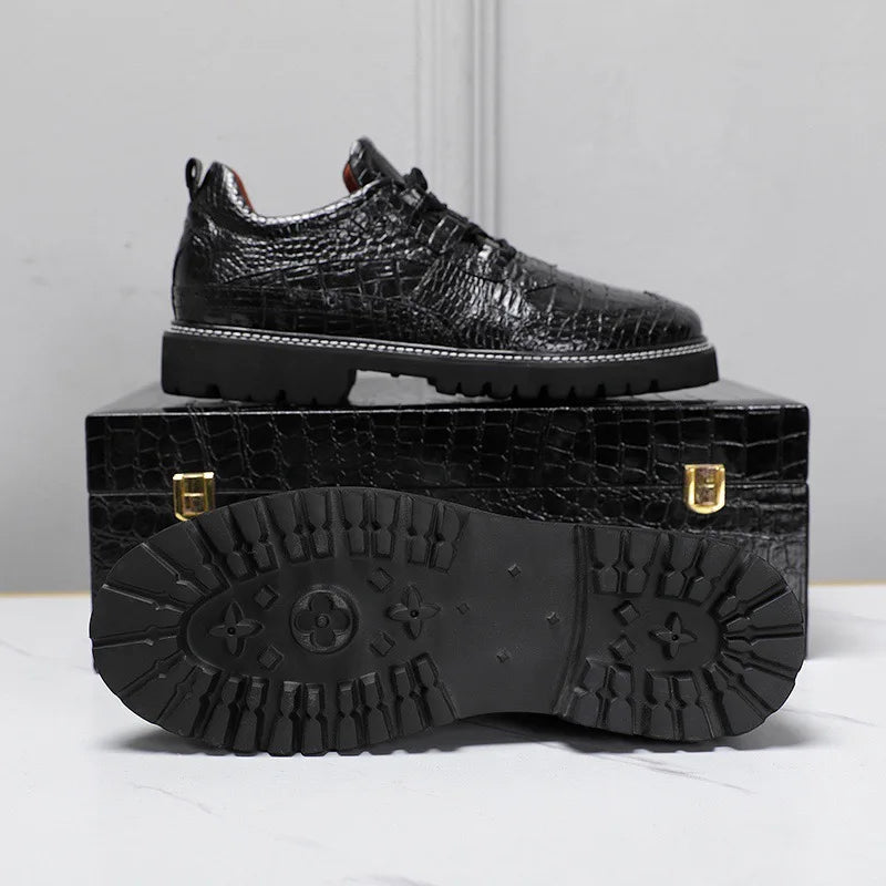 TREKHE | Krokodil-Outdoor-Schnürschuh – Robuste Konstruktion, Prestige für jeden Tag