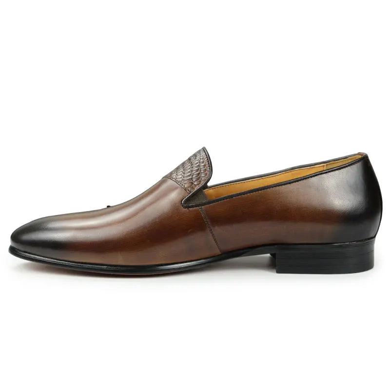 TREKHE | Italienische One-Step-Loafer – Hochwertiges Rindsleder mit handgefertigtem Farbverlauf