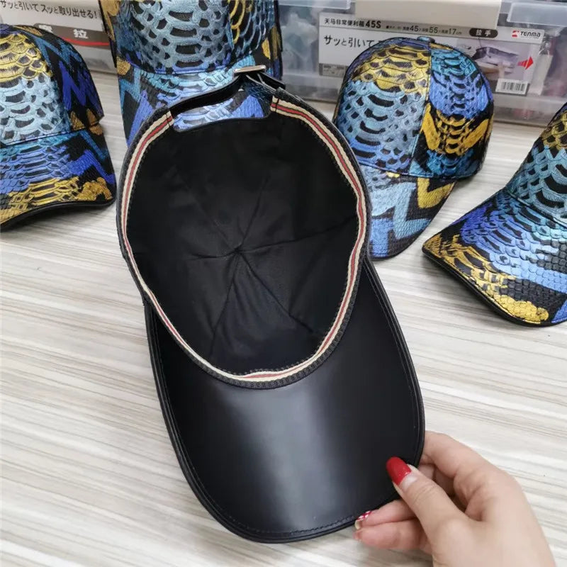 TREKHE | Imperial Python Cap – Snapback aus exotisch gemustertem Leder