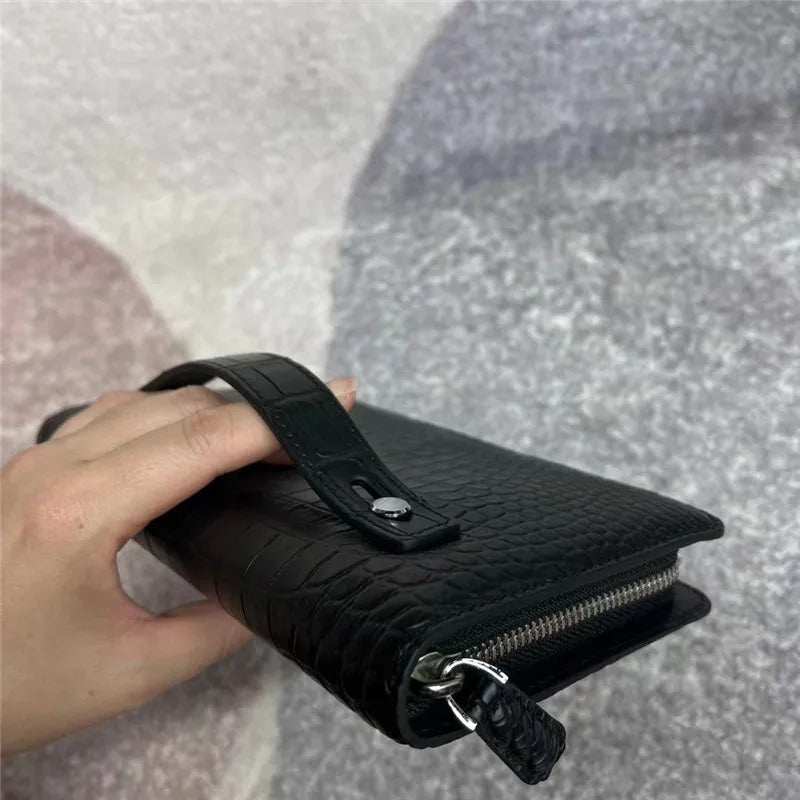 TREKHE | Prestige Clutch aus Krokodilleder – Executive-Geldbörse für Telefon und Karten