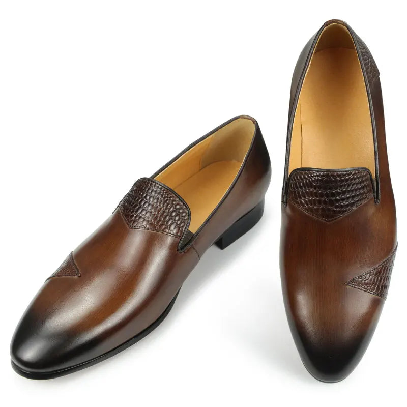TREKHE | Italienische One-Step-Loafer – Hochwertiges Rindsleder mit handgefertigtem Farbverlauf