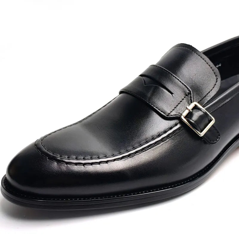 TREKHE | Klassischer Büro-Loafer – Slipper mit spitzer Spitze aus echtem Rindsleder