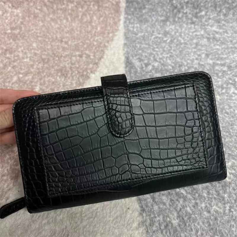 TREKHE | Prestige Clutch aus Krokodilleder – Executive-Geldbörse für Telefon und Karten