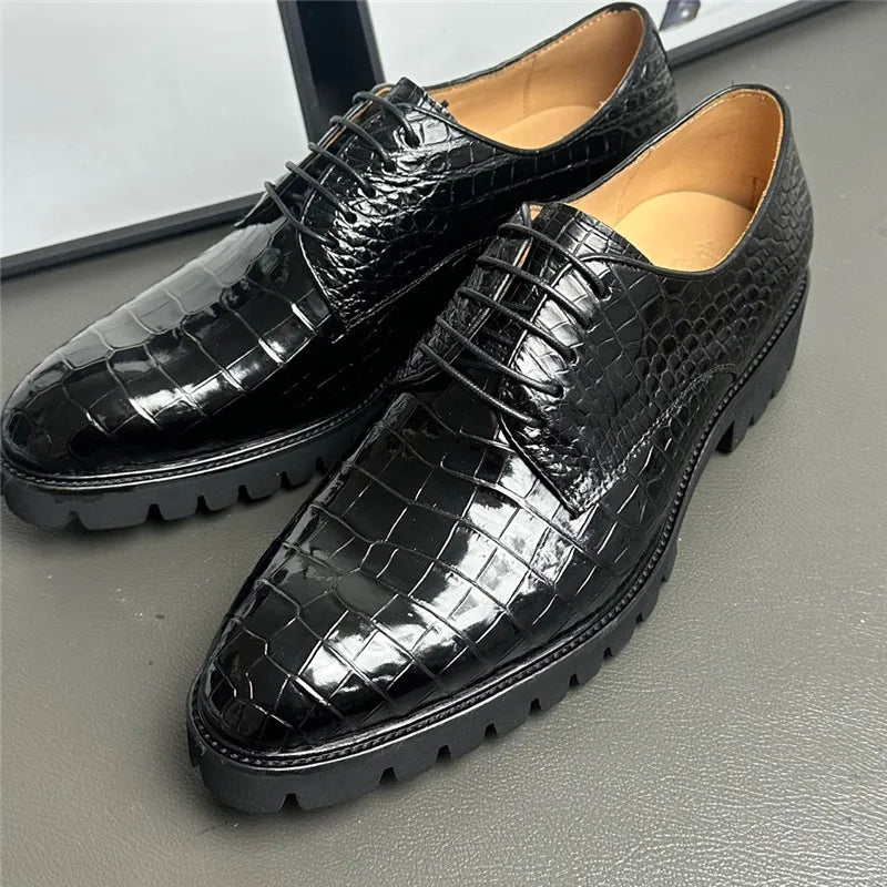 Crocodile Oxford Lace-Up – Modern Classic with Exotic Texture