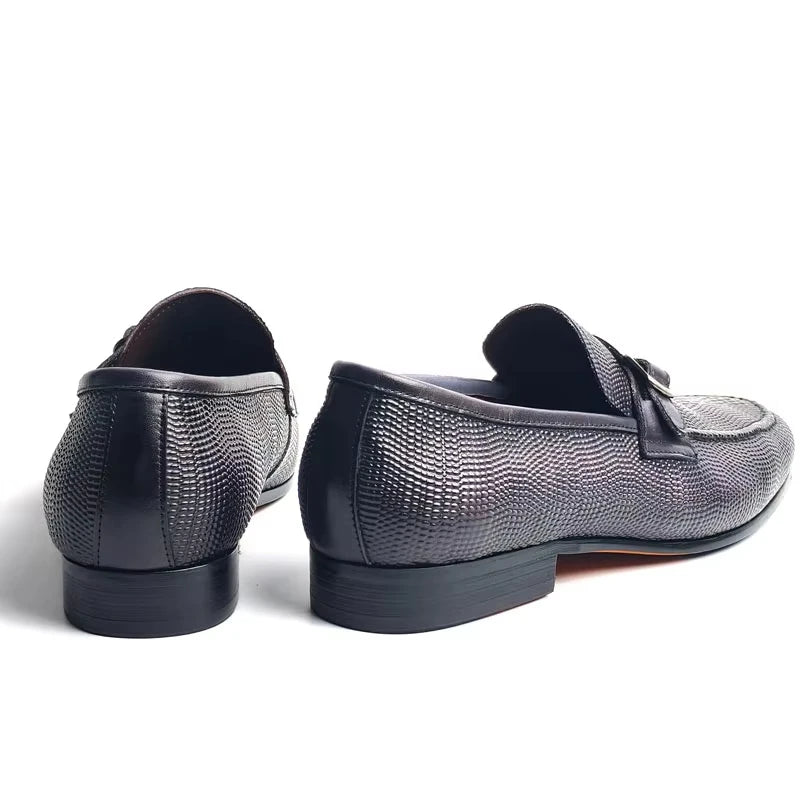 TREKHE | Signature Loafer mit Schnalle – Echtes Leder mit Animalprint-Prägung