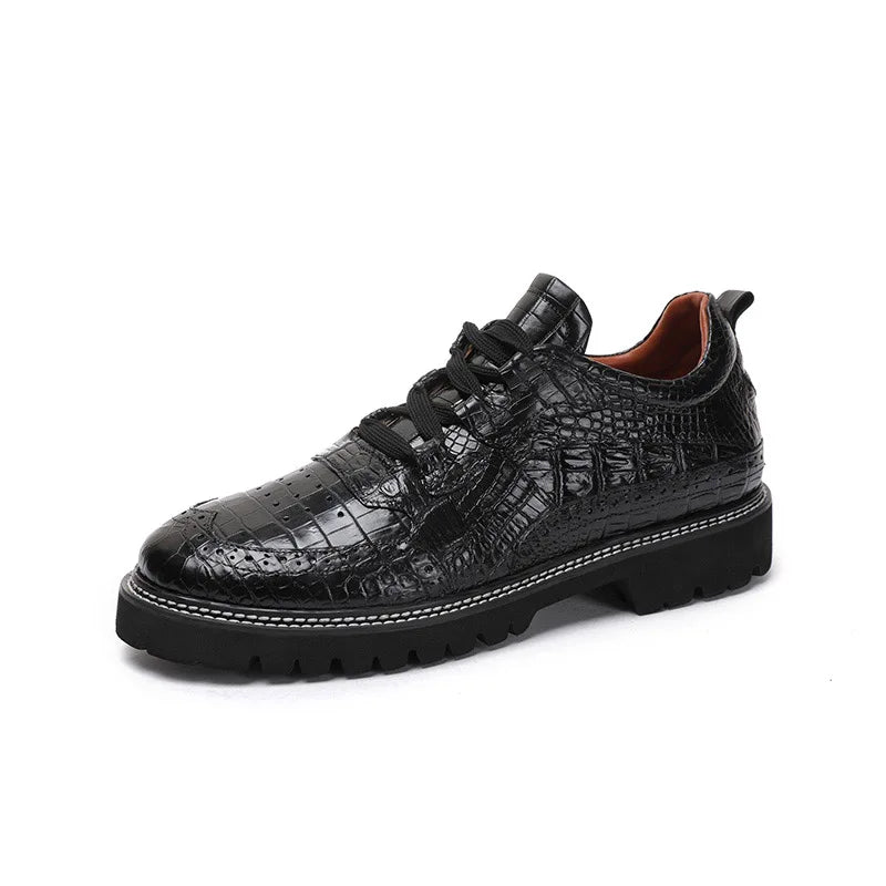TREKHE | Krokodil-Outdoor-Schnürschuh – Robuste Konstruktion, Prestige für jeden Tag