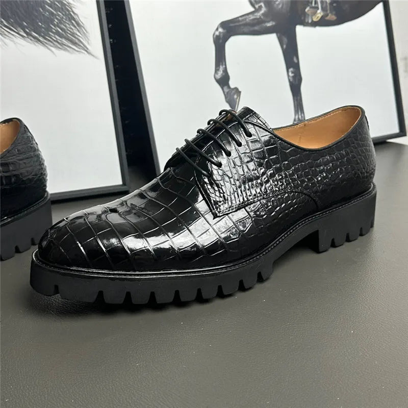 Crocodile Oxford Lace-Up – Modern Classic with Exotic Texture